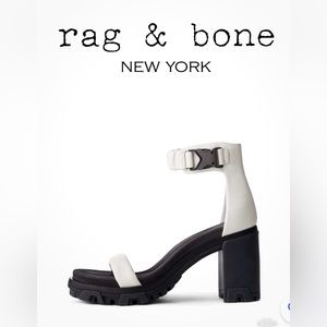 Rag & Bone Shane High Heel Sandal ($450 MSRP) - Leather - White/grey/black.